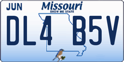 MO license plate DL4B5V