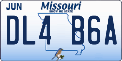 MO license plate DL4B6A