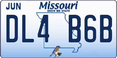 MO license plate DL4B6B