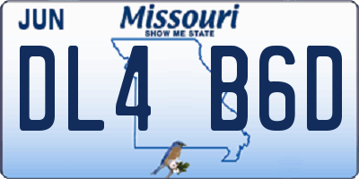 MO license plate DL4B6D
