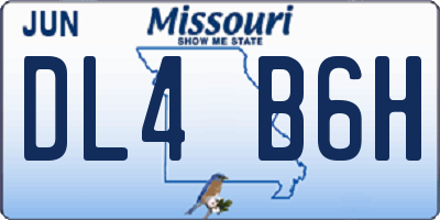 MO license plate DL4B6H