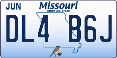 MO license plate DL4B6J