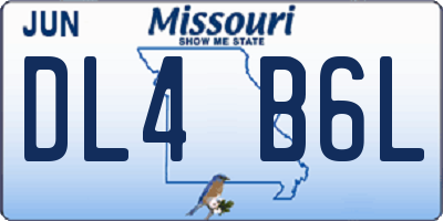 MO license plate DL4B6L