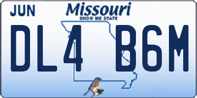 MO license plate DL4B6M