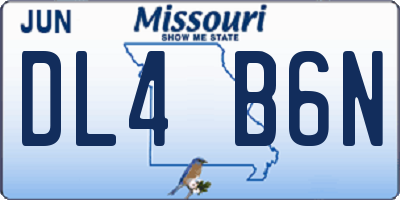 MO license plate DL4B6N
