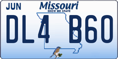 MO license plate DL4B6O