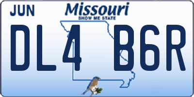 MO license plate DL4B6R