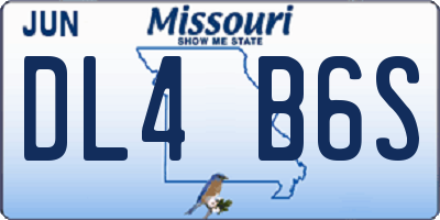 MO license plate DL4B6S