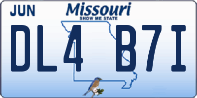 MO license plate DL4B7I