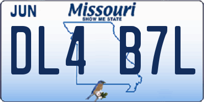 MO license plate DL4B7L