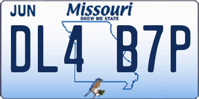 MO license plate DL4B7P