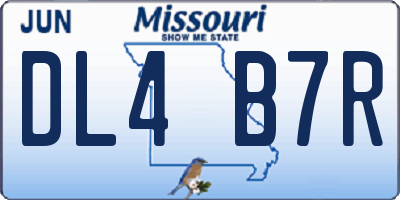 MO license plate DL4B7R