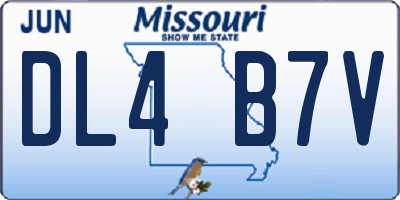 MO license plate DL4B7V