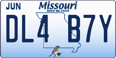 MO license plate DL4B7Y