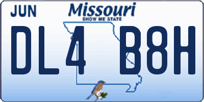 MO license plate DL4B8H
