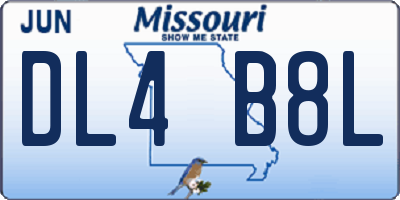 MO license plate DL4B8L
