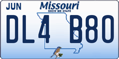 MO license plate DL4B8O