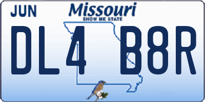 MO license plate DL4B8R