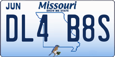 MO license plate DL4B8S