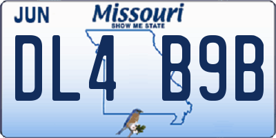 MO license plate DL4B9B