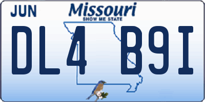 MO license plate DL4B9I