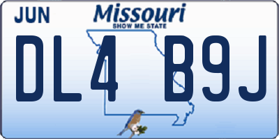MO license plate DL4B9J