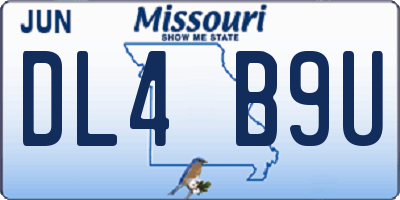 MO license plate DL4B9U