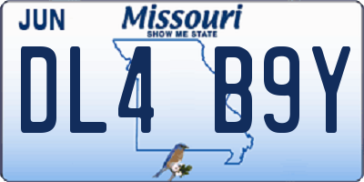 MO license plate DL4B9Y