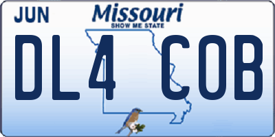 MO license plate DL4C0B