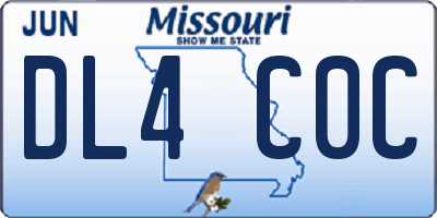 MO license plate DL4C0C