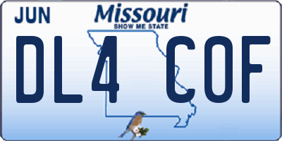 MO license plate DL4C0F