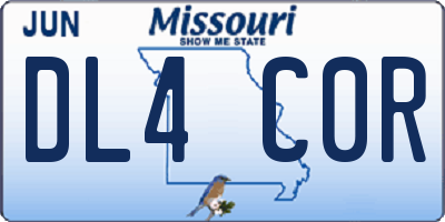 MO license plate DL4C0R
