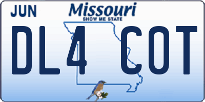 MO license plate DL4C0T