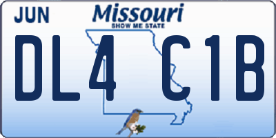 MO license plate DL4C1B
