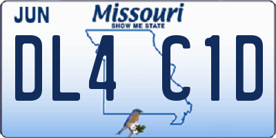 MO license plate DL4C1D