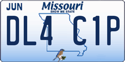 MO license plate DL4C1P