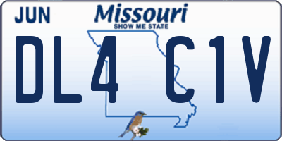 MO license plate DL4C1V