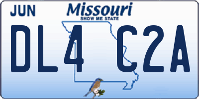 MO license plate DL4C2A