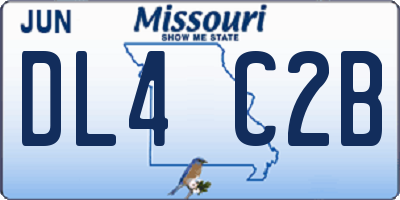 MO license plate DL4C2B