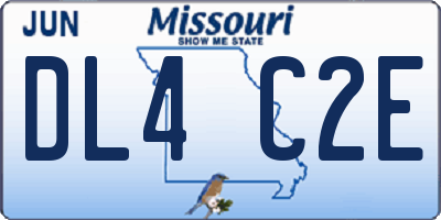 MO license plate DL4C2E