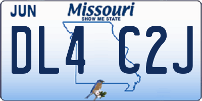 MO license plate DL4C2J