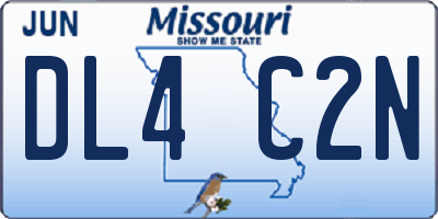 MO license plate DL4C2N
