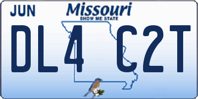 MO license plate DL4C2T