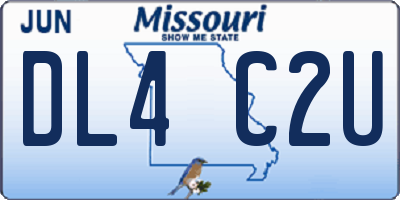 MO license plate DL4C2U
