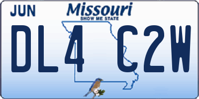 MO license plate DL4C2W