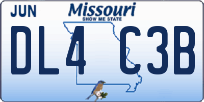 MO license plate DL4C3B
