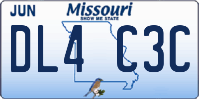 MO license plate DL4C3C