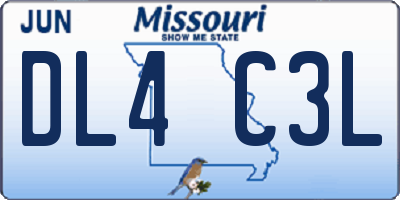 MO license plate DL4C3L