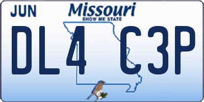 MO license plate DL4C3P