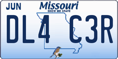 MO license plate DL4C3R